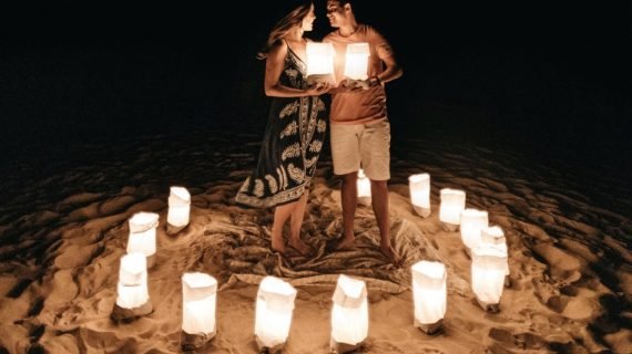 Candle Light Dinner At Beach